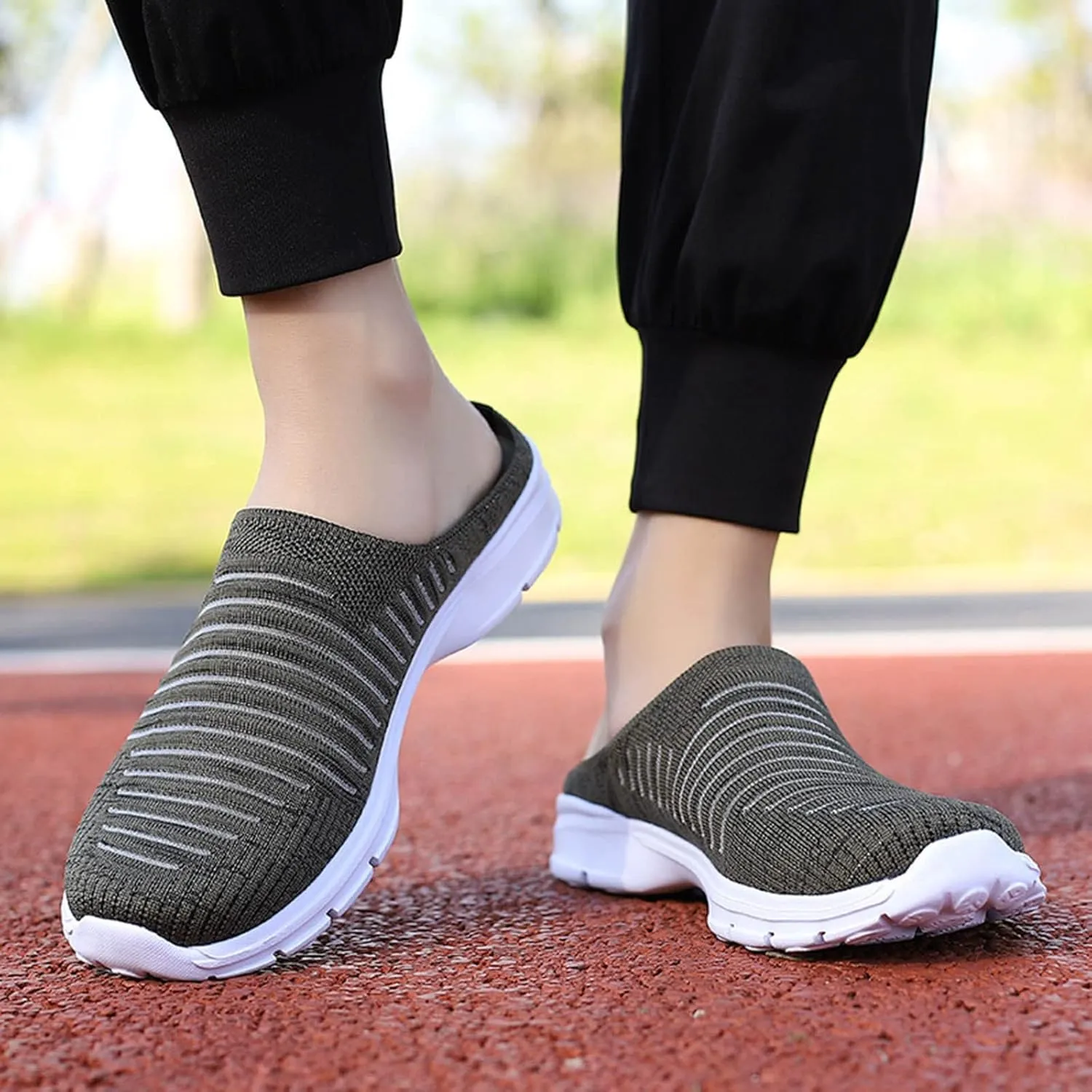 Womens Breathable Mesh Walking Mules Sneakers Womens Tennis Shoes Lightweight Women Shoes Casual Men's Fashion Sneakers Brown Tennis Shoe Loafers Dress Shoe