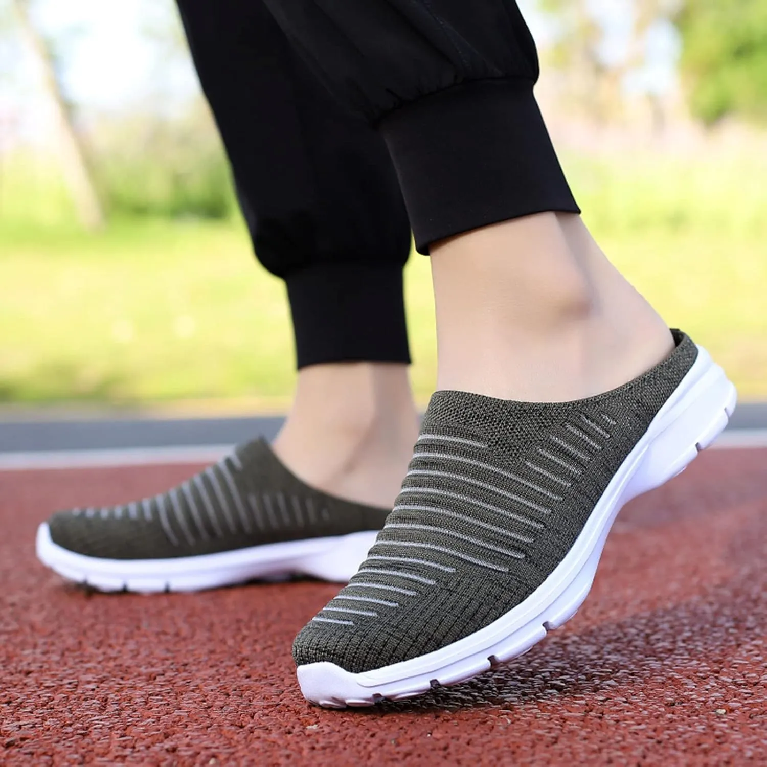 Womens Breathable Mesh Walking Mules Sneakers Womens Tennis Shoes Lightweight Women Shoes Casual Men's Fashion Sneakers Brown Tennis Shoe Loafers Dress Shoe