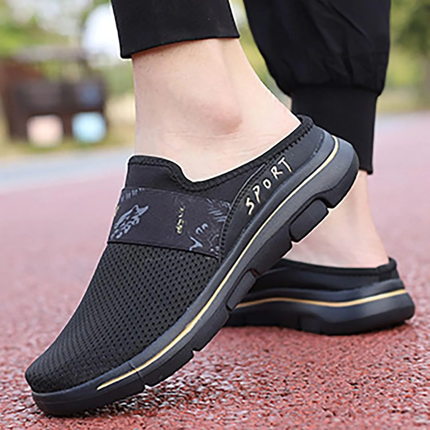 Womens Breathable Mesh Walking Mules Sneakers Womens Tennis Shoes Lightweight Women Shoes Casual Men's Fashion Sneakers Brown Tennis Shoe Loafers Dress Shoe