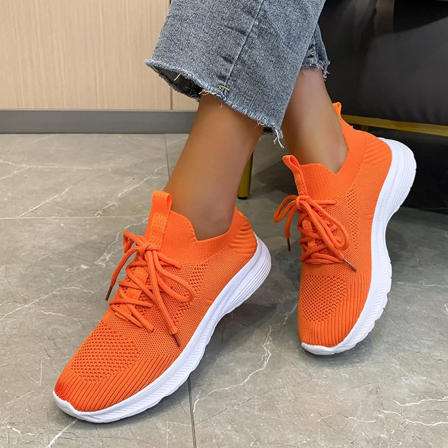 Womens Breathable Nursing Shoes Air Cushion Orthopedic Sneakers with Arch Support Outdoor Casual Fitness Shoe