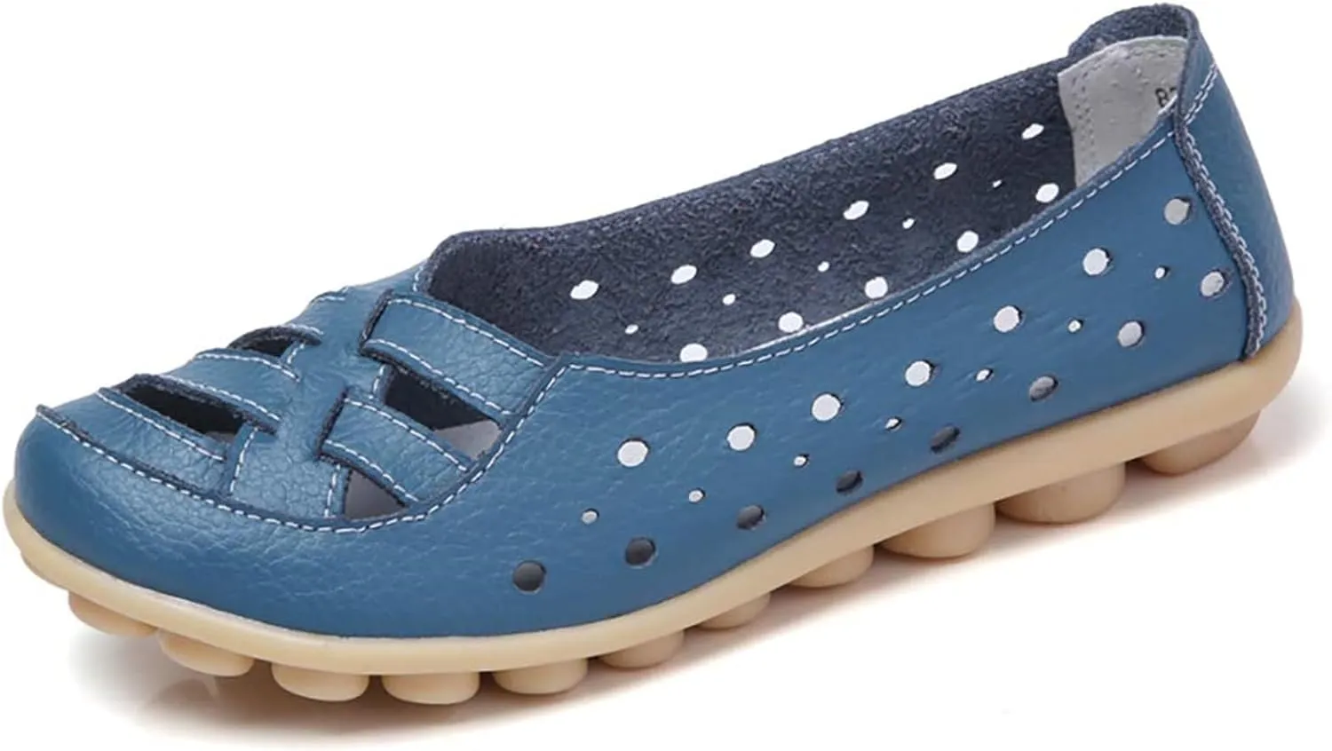 womens comfort sandals Breathable Leather Hollow Out Loafer Flats Summer Slip-On Cutout Sandals Casual Round Toe Orthopedic Loafers Fashion Soft Shoes