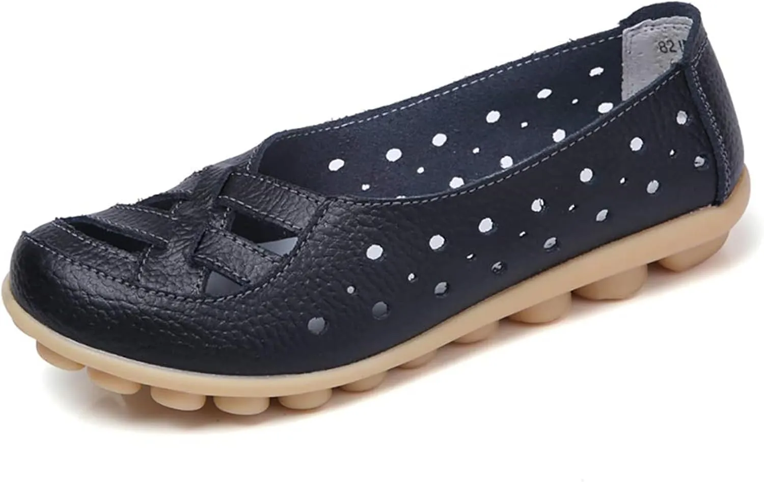 womens comfort sandals Breathable Leather Hollow Out Loafer Flats Summer Slip-On Cutout Sandals Casual Round Toe Orthopedic Loafers Fashion Soft Shoes