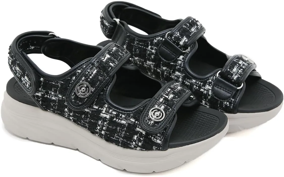 Women's Comfortable Walking Sandal Lightweight Cushioned Hiking Sandals Platform Shoes for Women Slingback Woven With Straps Sandals