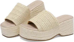 Women's Espadrilles Platform Sandals Wedges Slides Open Toe Slip on Shoes for women Summer Comfortable Woven Casual Beach Shoes