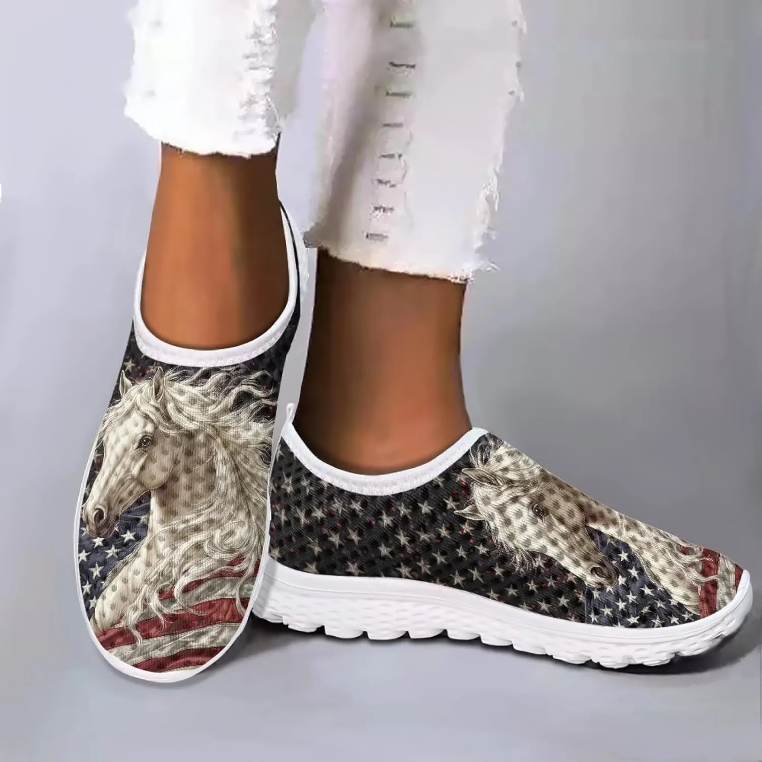 Womens Fashion Sneakers Slip On Shoes Tennis Sneaker Road Running Shoe Size 5.5-11.5