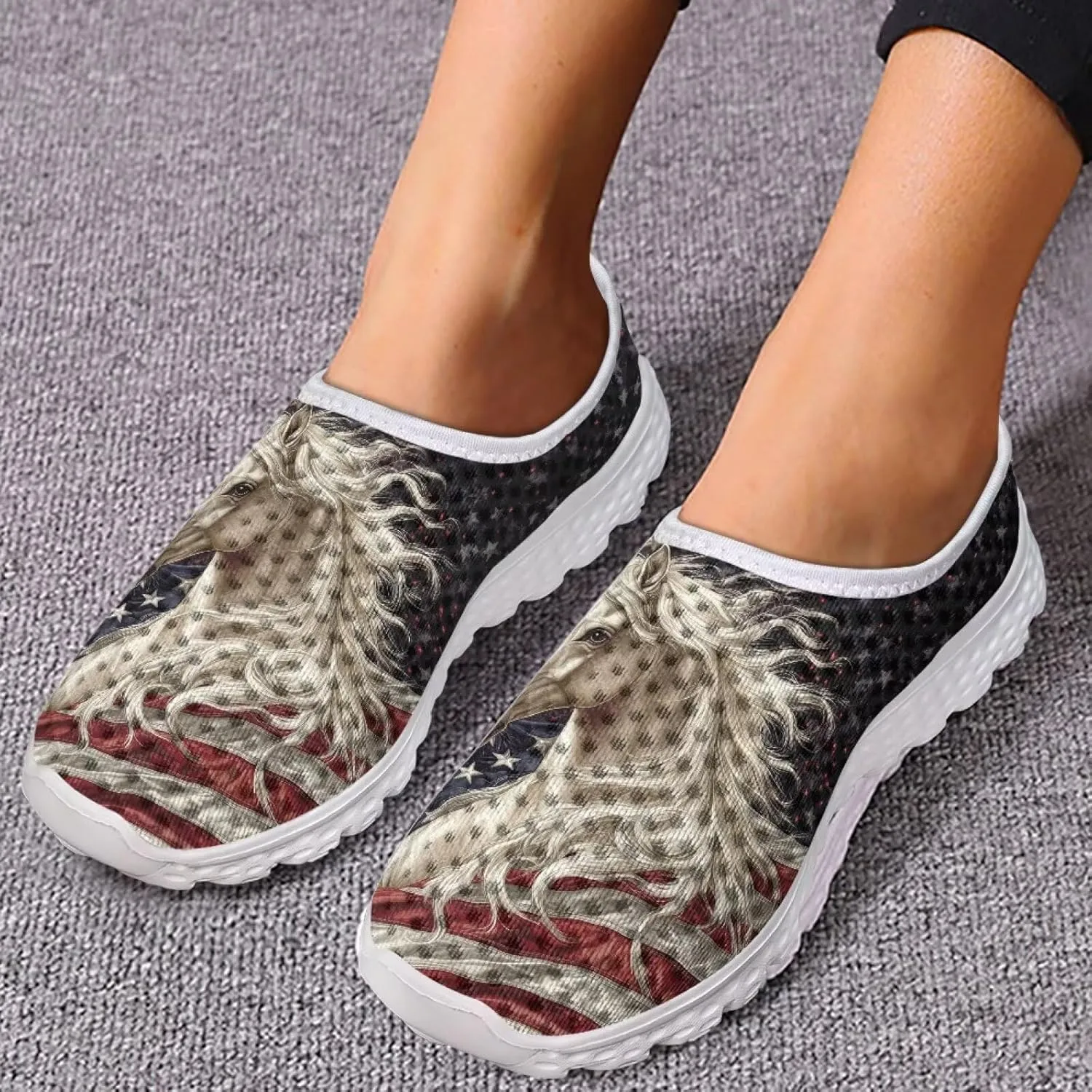 Womens Fashion Sneakers Slip On Shoes Tennis Sneaker Road Running Shoe Size 5.5-11.5