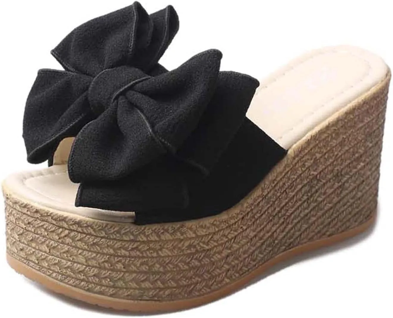 Women's High Heeled Bow-Knot Platform Wedge Slippers Flip-Flops Beach Sandals Fashion Espadrille Slippers Summer Slipper Loafer Sandals