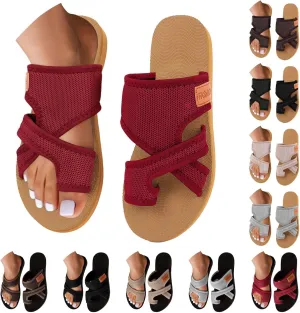 Womens Mesh Sandals 2025 Trendy Hollow Slide Sandals Orthopedic Shoes Breathable Casual Extra Wide Slippers Flat Shoe