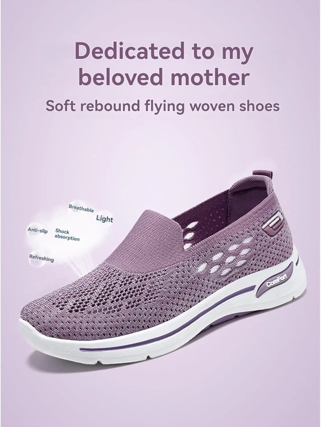 Women's Mesh Shoes Lightweight Comfortable Loafers for Women Casual Breathable Outdoor Walking Shoes Slip On Sneakers