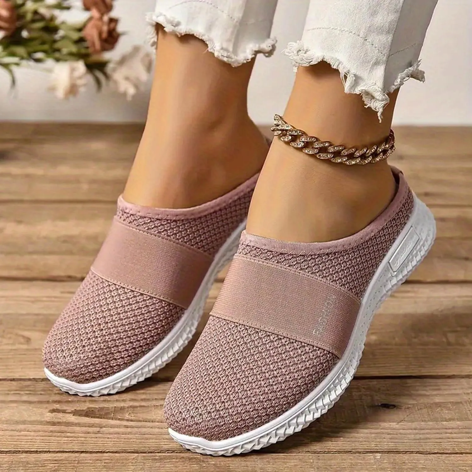 Womens Mules Comfortable Orthopedic Shoes with Arch Support Breathable Hollow Out Clogs Lightweight Open Back Shoes Diabetic Air-Cushion Slip-On Walking Shoe Closed Toe Mules