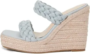 Women's Open Toe Espadrilles Wedge Sandals Slip On Braided Two Straps Platform High Heel Dress Sandal