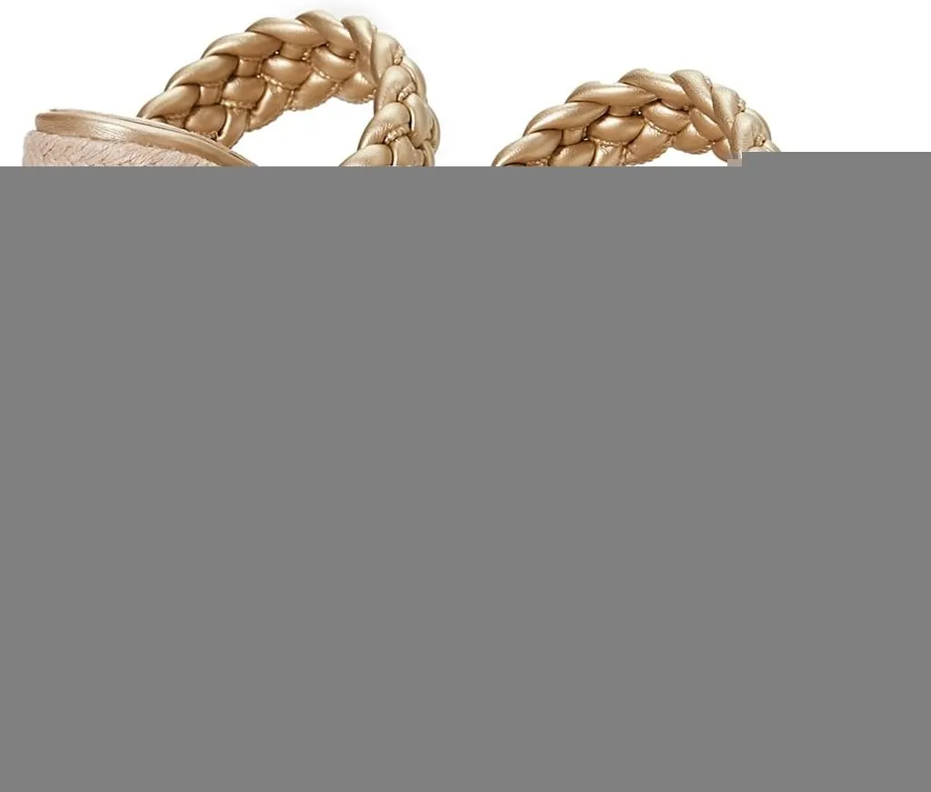 Women's Open Toe Espadrilles Wedge Sandals Slip On Braided Two Straps Platform High Heel Dress Sandal
