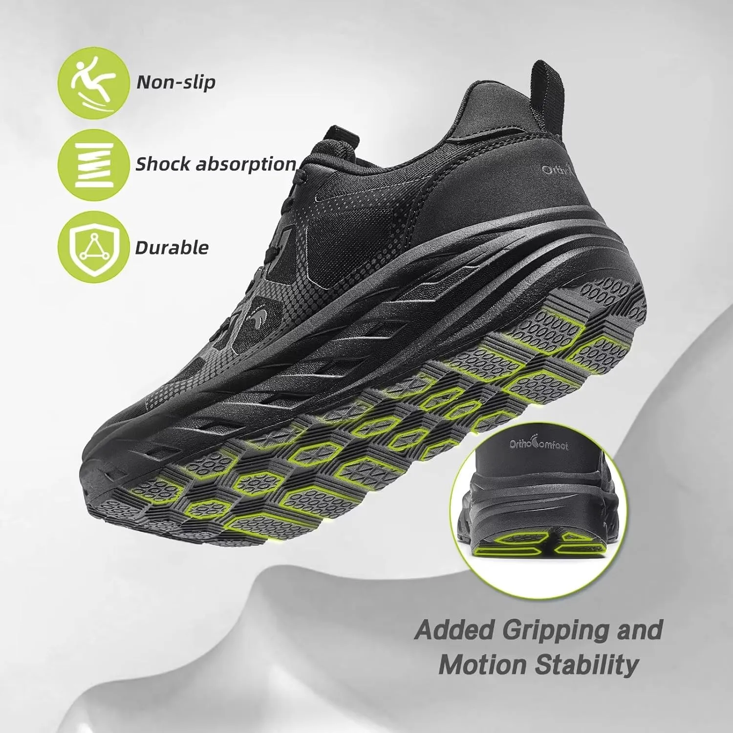 Women's Orthopedic Diabetic Wide Running Shoes: Comfortable Casual Arch Support Plantar Fasciitis Orthotic Sneakers, High Arch Swollen Work Tennis Sports Shoes for Foot and Heel Pain Relief