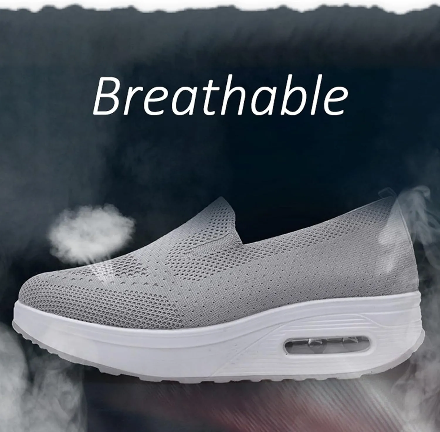 Women's Orthopedic Walking Shoes, Slip-On Non-Slip Light Air Cushion Orthopedic Sneakers for Arch Support