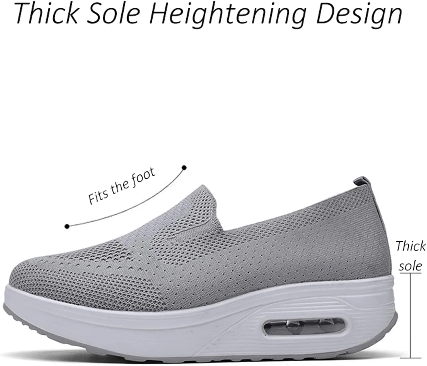 Women's Orthopedic Walking Shoes, Slip-On Non-Slip Light Air Cushion Orthopedic Sneakers for Arch Support