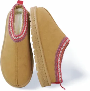 Women's Platform Slippers Winter Mini Boots Anti-Slip Suede Slip on Women Sneakers Fur Lined House Slippers for Indoor Outdoor