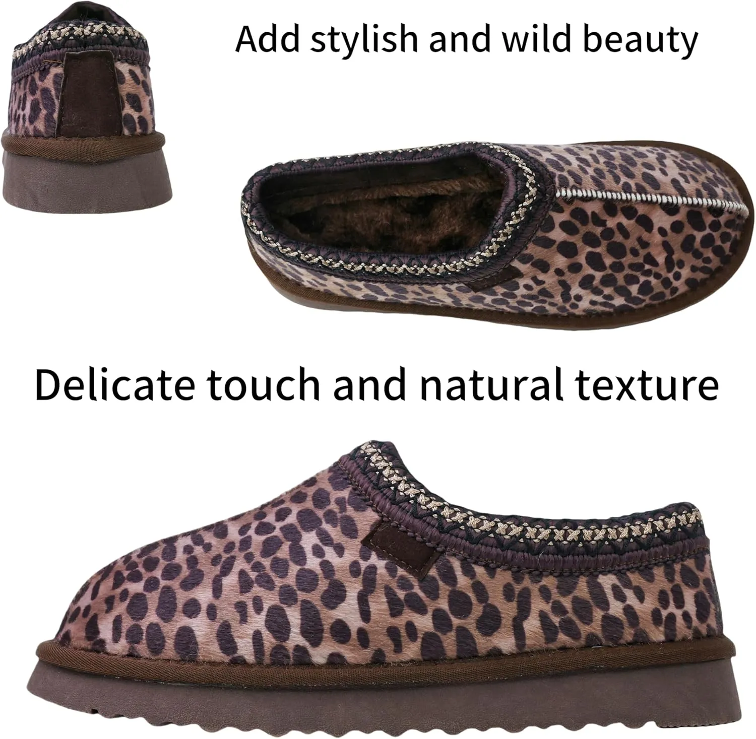 Women's Platform Slippers Winter Mini Boots Anti-Slip Suede Slip on Women Sneakers Fur Lined House Slippers for Indoor Outdoor