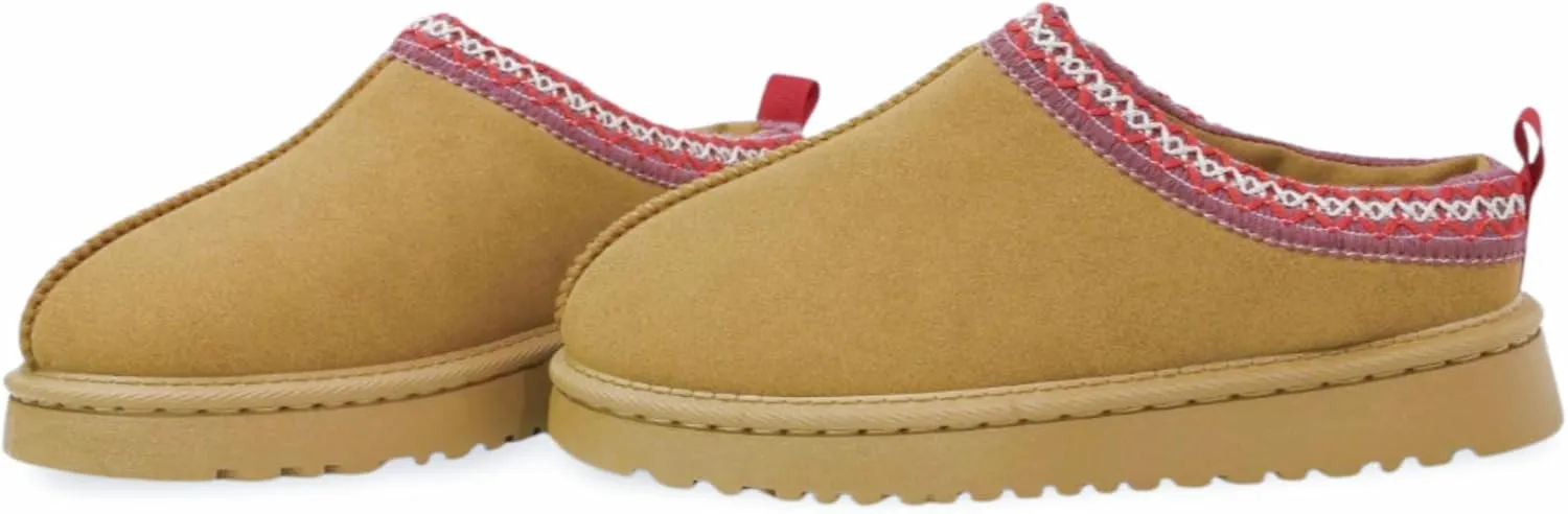 Women's Platform Slippers Winter Mini Boots Anti-Slip Suede Slip on Women Sneakers Fur Lined House Slippers for Indoor Outdoor