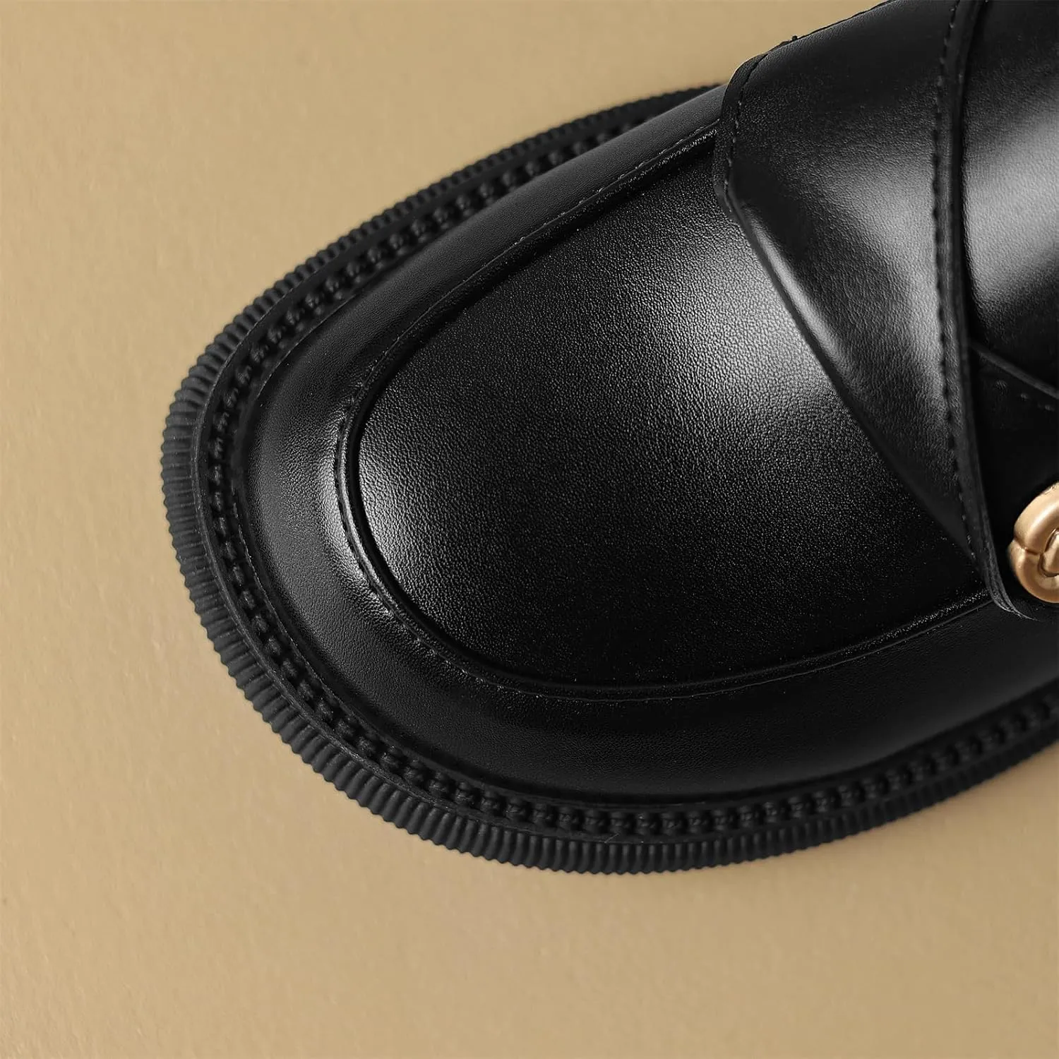Women's Round Closed Loafers Pull-On Patent Or Matte Leather Metallic Flower Chunky Mid Heeled Dress Office Formal Student Work Casual Comfortable Fashion Business Daily Wear Shoes
