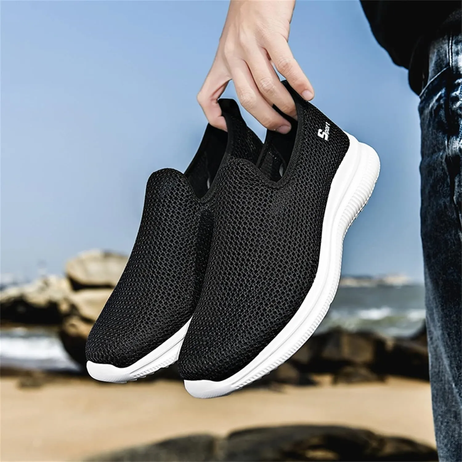 Womens Running Shoes Lightweight Tennis Shoes Non Slip Mens Casual Shoes Mesh Dressy Casual Shoes Dress Sneakers Slip On Tennis Shoe Casual Loafers