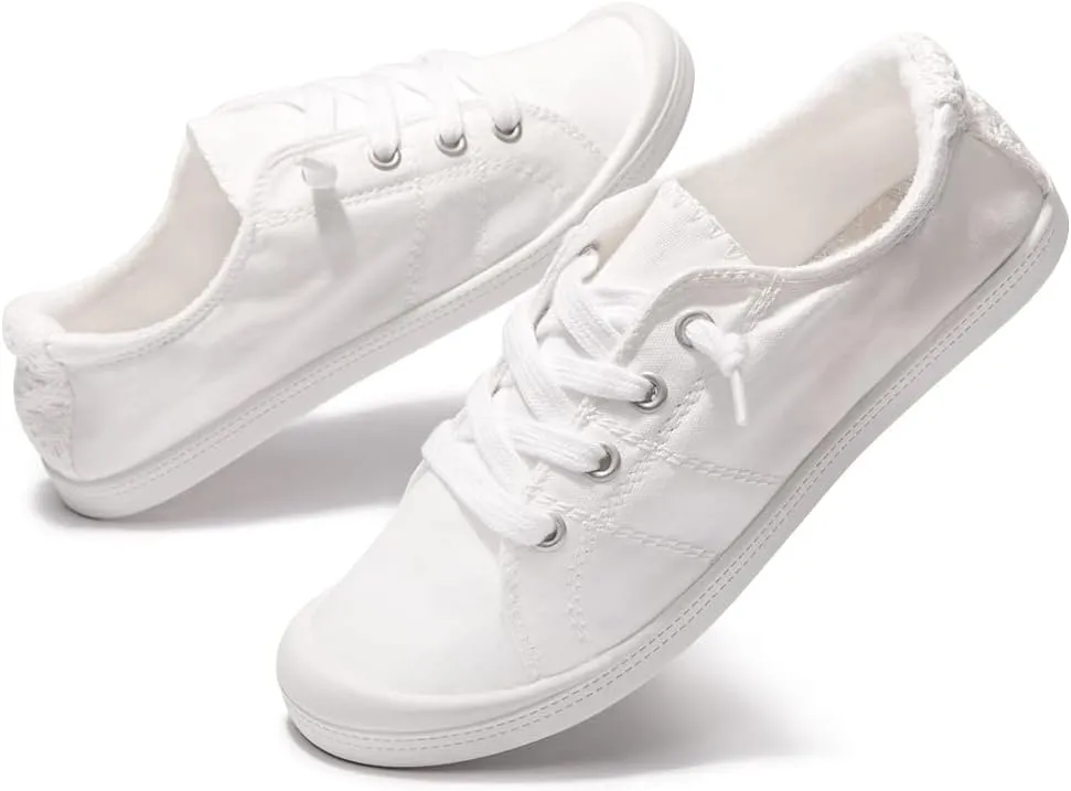 Women's Slip On Canvas Sneaker Low Top Casual Walking Shoes Classic Comfort Flat Fashion Sneakers