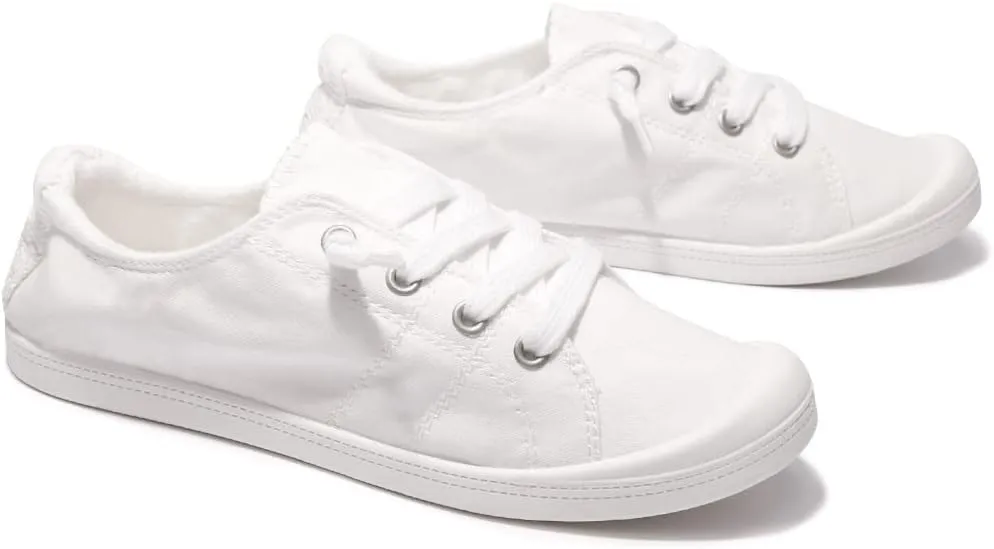 Women's Slip On Canvas Sneaker Low Top Casual Walking Shoes Classic Comfort Flat Fashion Sneakers