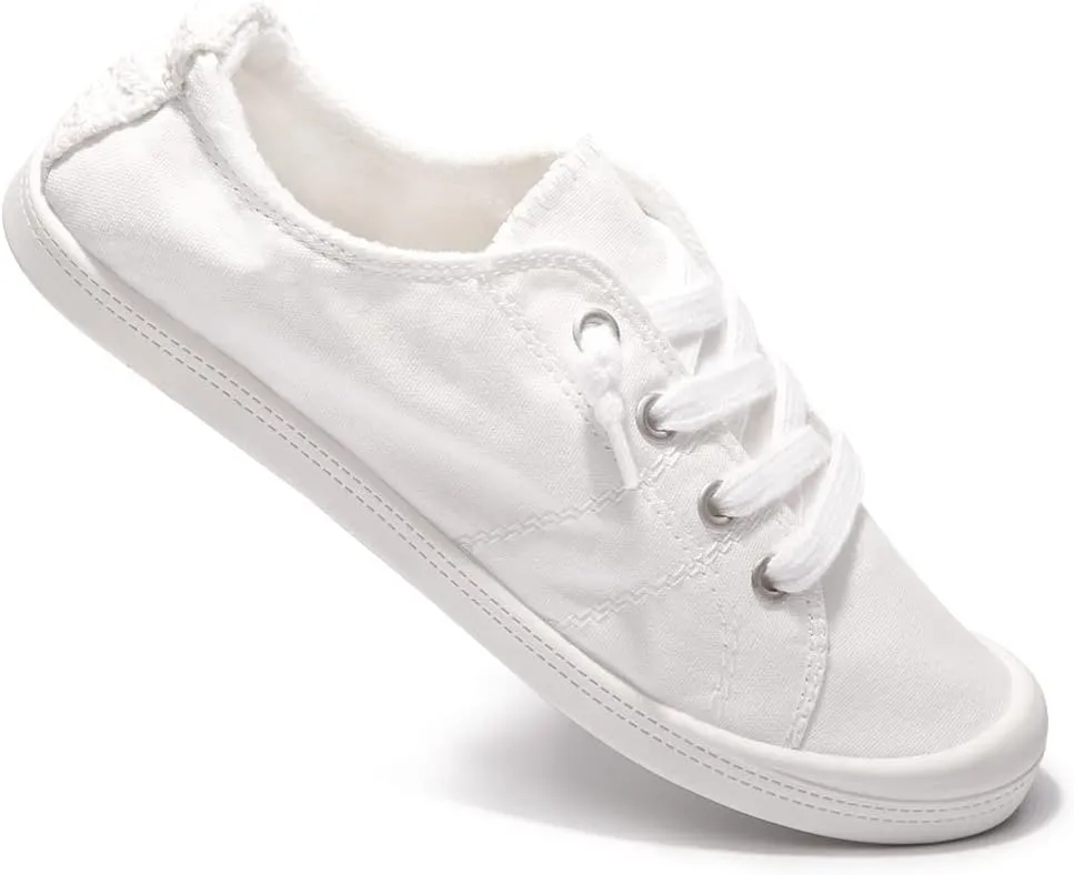 Women's Slip On Canvas Sneaker Low Top Casual Walking Shoes Classic Comfort Flat Fashion Sneakers