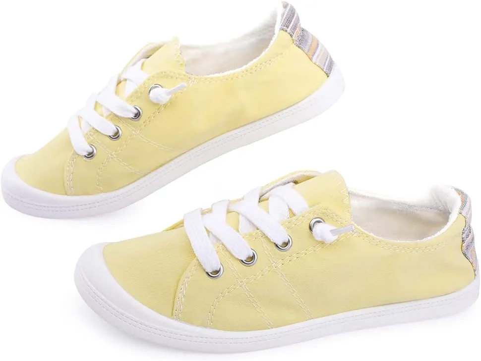 Women's Slip On Canvas Sneaker Low Top Casual Walking Shoes Classic Comfort Flat Fashion Sneakers