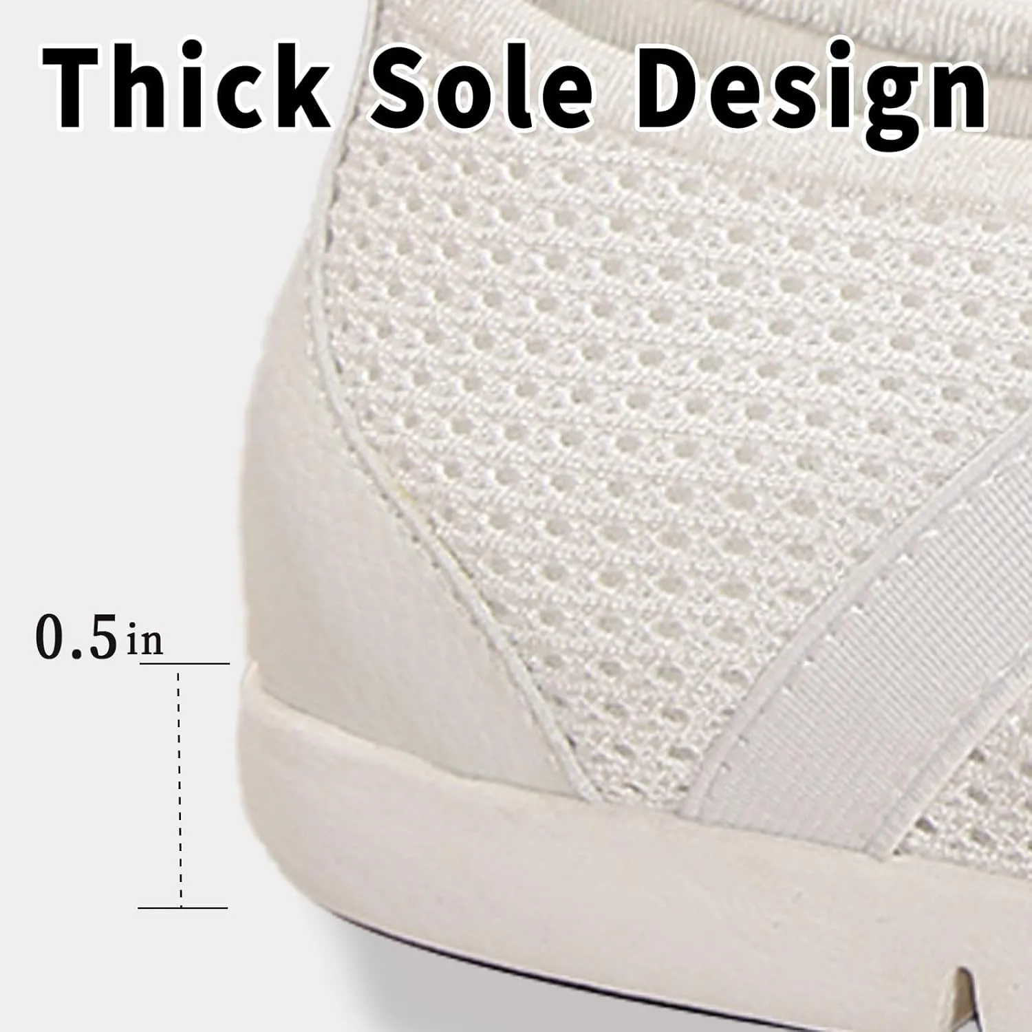Women's Slip-On Loafers for Gyming Breathable Walking Shoes Lightweight Casual Sneaker with Zipper
