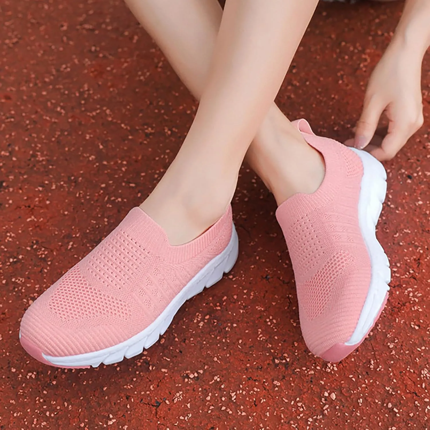 Women’s Slip-On Shoes Casual Lace-Free Walking Loafers Slip On Shoes Women Wide Feet Women's Casual Shoes Brown Sneakers Red Tennis Shoe Casual Loafers
