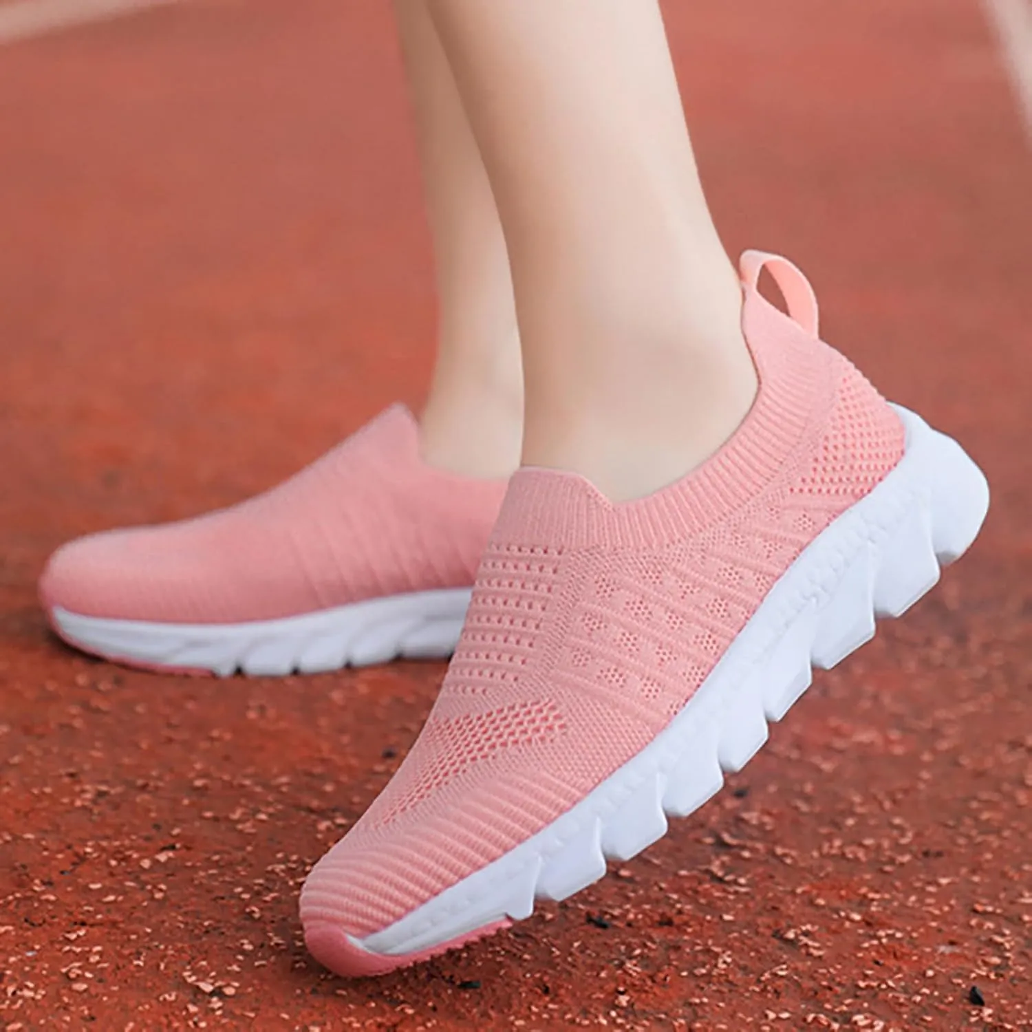 Women’s Slip-On Shoes Casual Lace-Free Walking Loafers Slip On Shoes Women Wide Feet Women's Casual Shoes Brown Sneakers Red Tennis Shoe Casual Loafers