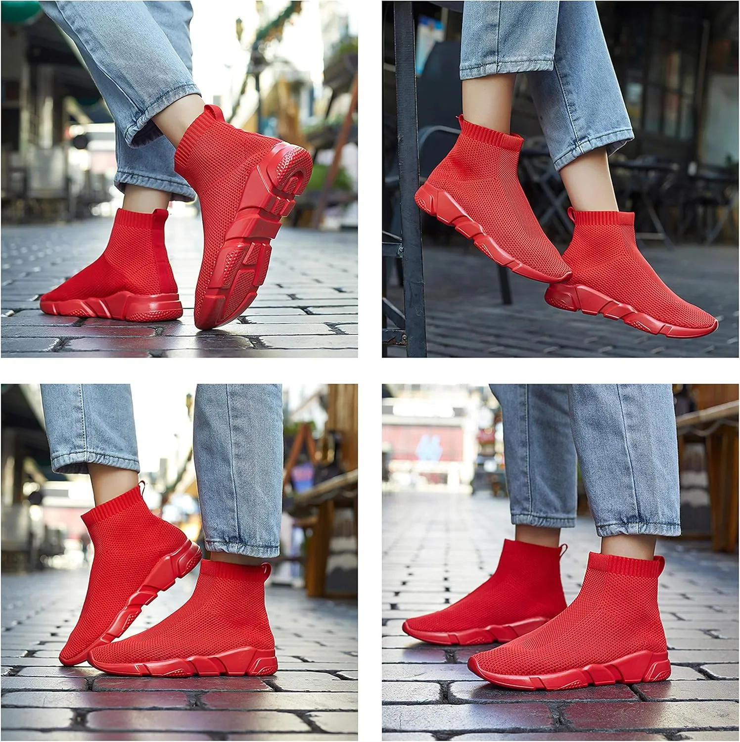 Women's Slip On Socks Sneakers Walking Shoes Running Tennis Athletic Gym Workout Non Slip Athletic Fashion Sneakers