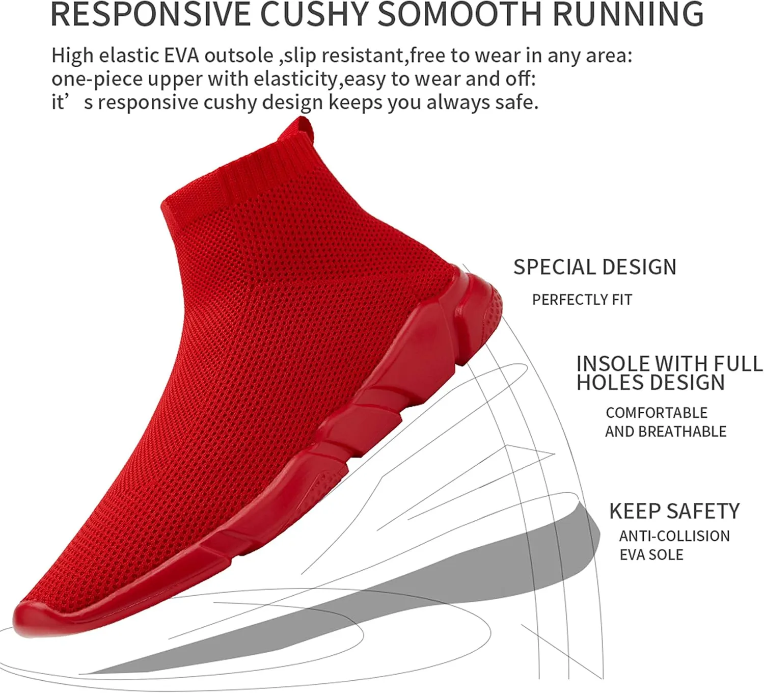 Women's Slip On Socks Sneakers Walking Shoes Running Tennis Athletic Gym Workout Non Slip Athletic Fashion Sneakers