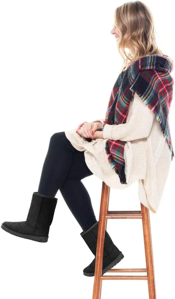 Women's Snow Boots Mid-Calf Fur Lined Warm Classic Winter Shoes for Women Outdoor Anti-slip