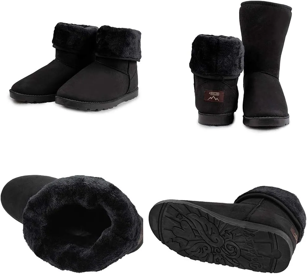 Women's Snow Boots Mid-Calf Fur Lined Warm Classic Winter Shoes for Women Outdoor Anti-slip