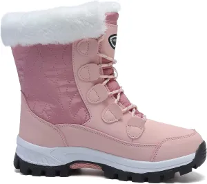 Womens Snow Boots Warm Fur Lined Winter Boots Anti Slip Ankle Boots Mid Calf Snowboots Waterproof and Cold-Resistant Outdoor Walking Shoes for Women Ladies Girls