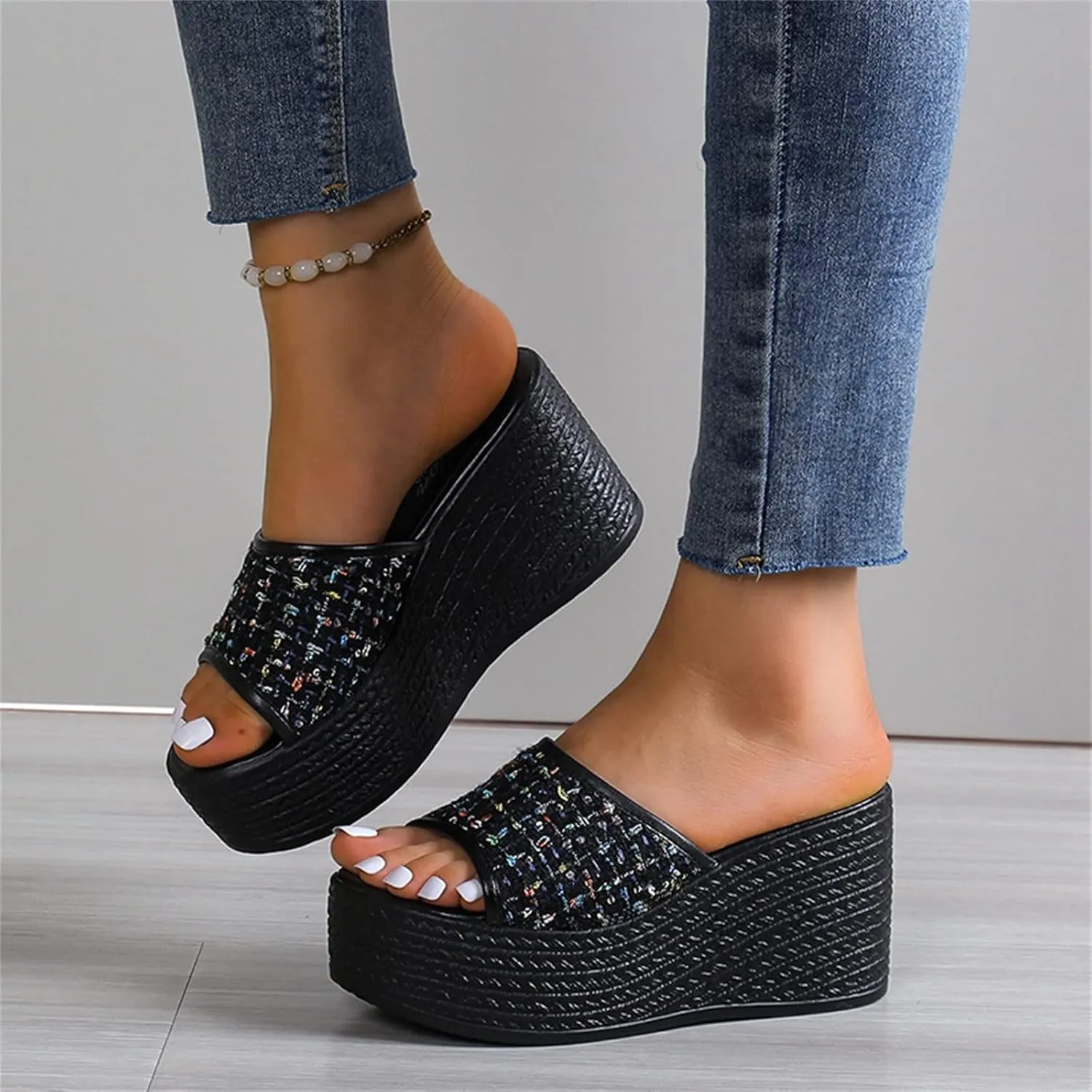 Women's Soft Soled Cushioned Wedge Slide Recovery Slides Sandals Pillow Slippers Breathable Casual Sandals