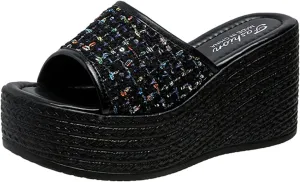 Women's Soft Soled Cushioned Wedge Slide Recovery Slides Sandals Pillow Slippers Breathable Casual Sandals