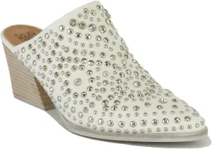 Women's Studded Mule Western Mule Stacked Block Heels Mules Comfort Pointed Toe Backless Slip on Slides Loafer Shoes