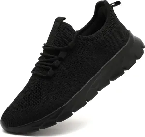 Womens Tennis Running Shoes Walking Comfortable Slip On Breathable Non Slip Athletic Gym Workout Cross Training Fashion Sneakers,Black,Size 6.5