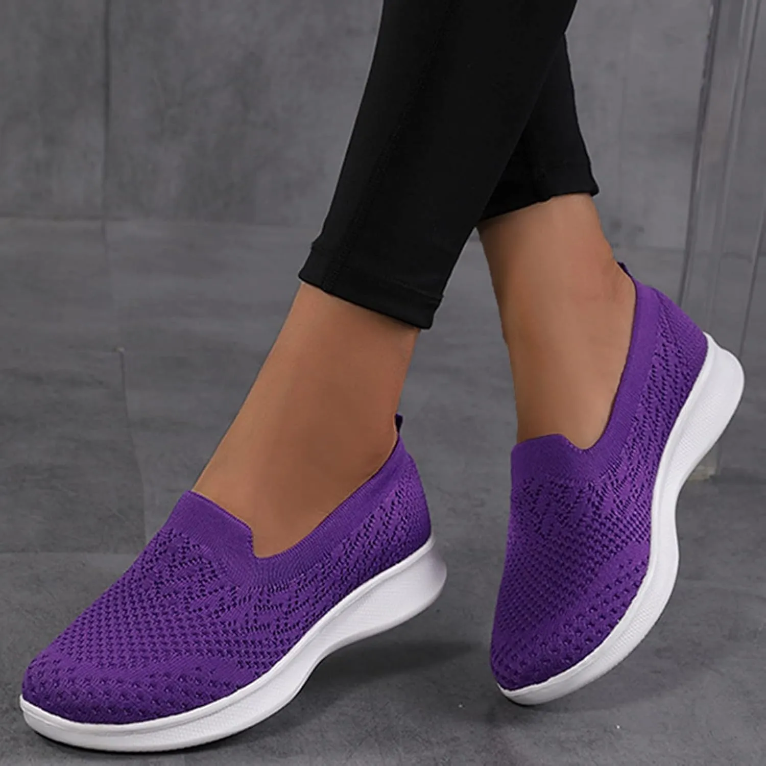Women's Walking Shoes Woven Orthopedic Sneakers Breathable Soft Flats Loafers Lady Lightweight Foam Shoes