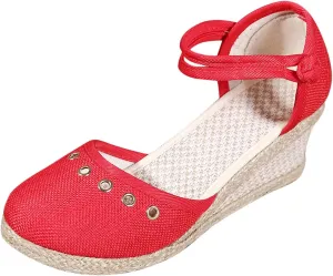 Womens Wedge Platform Espadrilles Slide Sandals Slip On Slingback Closed Toe Ankle Strap Flat Low Heel Wedges Sandal Summer Casual Dressy Espadrille Shoes Comfortable Breathable Wedding Sandals