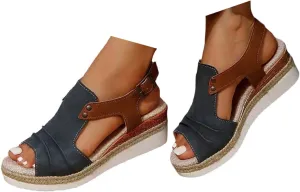 Womens Wedge Sandals Mid Heel Espadrilles Wedges Platform Sandals for Women Dressy Summer Comfortable Orthopedic Sandals Strappy Sandals for Women Walking Sandals Casual