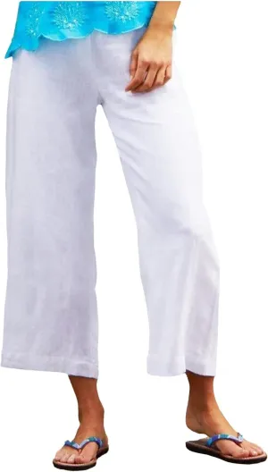 Womens Wide Leg Linen Pants and Loose Casual Wide Leg Cropped Trousers Short Linen Pants for Women