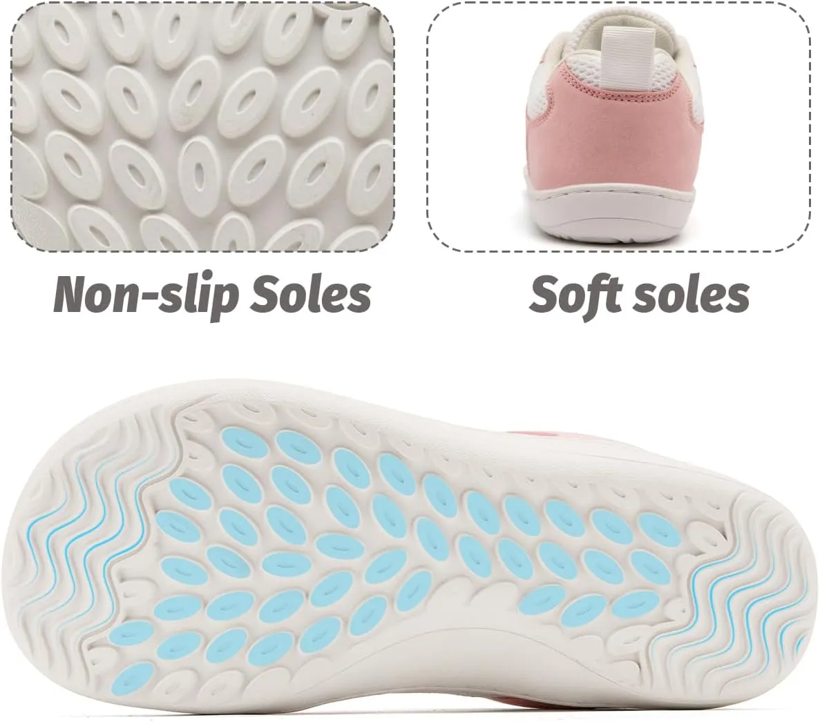 Women's Wide Toe Box Barefoot Sneakers Slip On Shoes Non Slip Running Sneakers Jogging Shoes