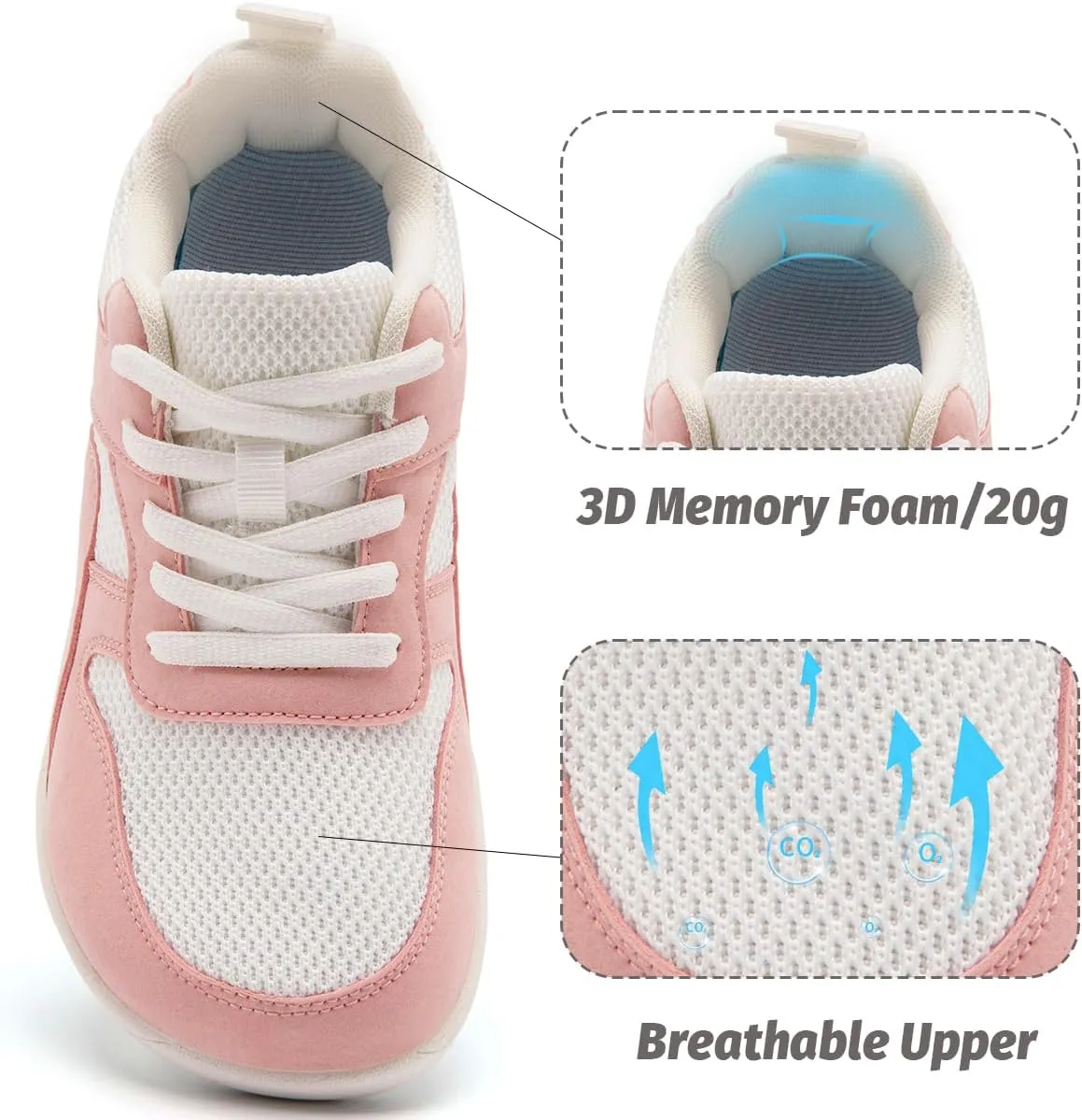 Women's Wide Toe Box Barefoot Sneakers Slip On Shoes Non Slip Running Sneakers Jogging Shoes