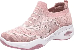 Women's Woven Orthopedic Breathable Soft Shoes in Sneakers Arch Support, Diabetes Foam Shoes Walking Anti-Skid Sneakers Shoes