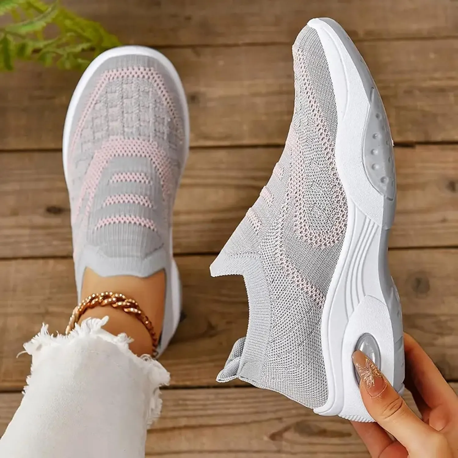 Women's Woven Orthopedic Breathable Soft Shoes in Sneakers Arch Support, Diabetes Foam Shoes Walking Anti-Skid Sneakers Shoes