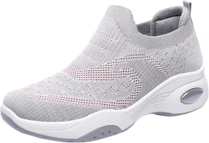 Women's Woven Orthopedic Breathable Soft Shoes in Sneakers Arch Support, Diabetes Foam Shoes Walking Anti-Skid Sneakers Shoes