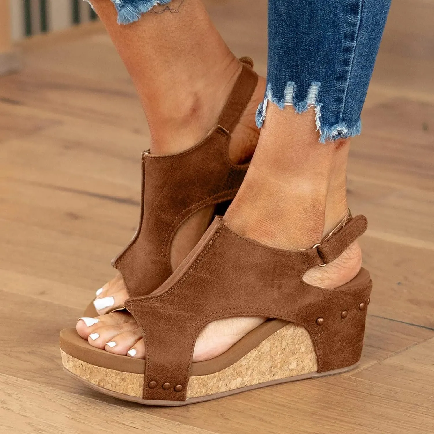 Womenyiaor Wedge Sandals for Women, Women's Platform Sandals Wedge Heel Sandals Ankle Strap Open Toe Sandals Casual Summer Dressy Espadrilles Wedges Shoes Ladies Sandals